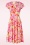 Vintage Chic for Topvintage - Miley floral swing jurk in roze en orange