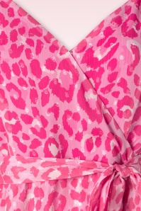 Smashed Lemon - Lexie luipaard maxi jurk in baby roze  3