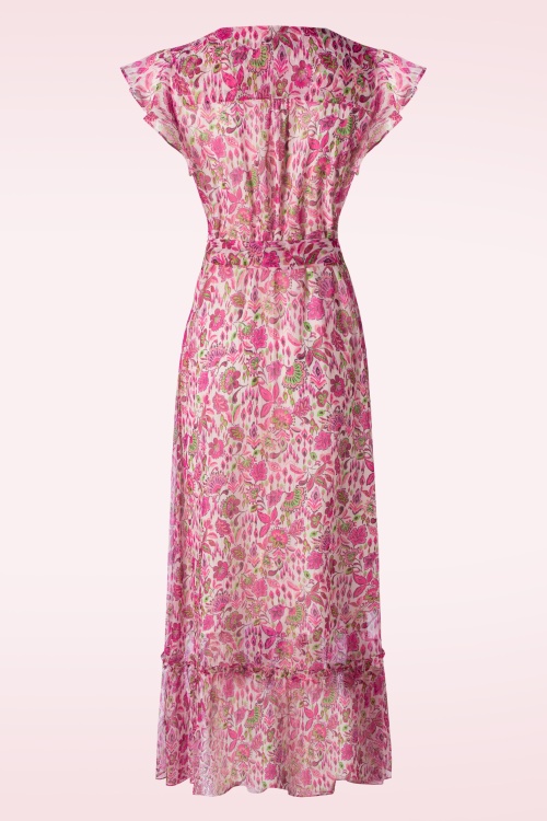 Smashed Lemon - Isla Flower Maxi Dress in Pink 2