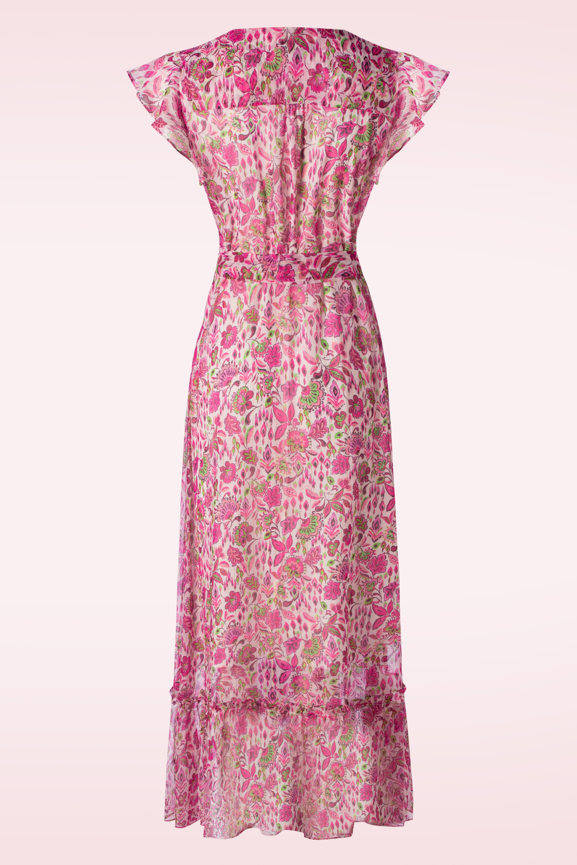 Smashed Lemon - Isla Flower maxi jurk in roze 2