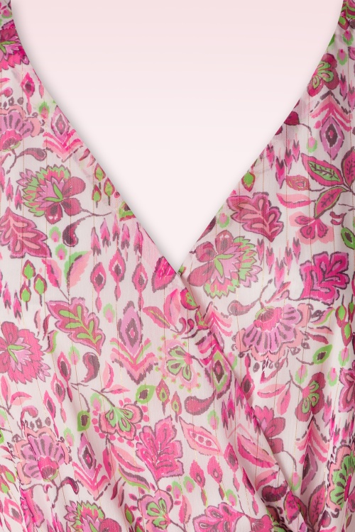 Smashed Lemon - Isla Flower Maxi Dress in Pink 3