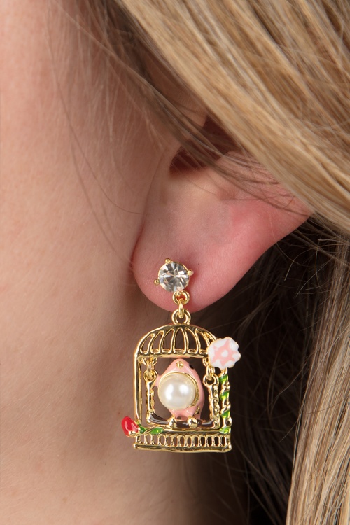 Vixen - Birdcage Earrings in Gold 2