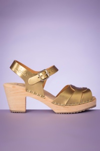 Lotta from Stockholm - 60s Loretta Leather Clogs in Gold