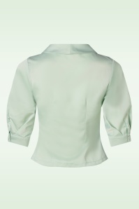 Miss Candyfloss - Falda Rosite Satin Blouse in Mint Green 2