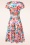 Vintage Chic for Topvintage - Caroline floral swing jurk in crème en multi 2