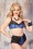What Katie Did - Cynthia High Waist Knickers in Satin Blue