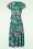 Vintage Chic for Topvintage - Robe corolle fleurie Layla en vert émeraude 2