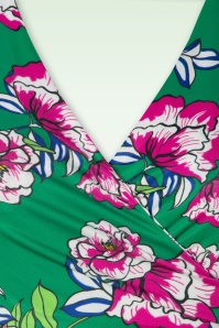 Vintage Chic for Topvintage - Layla floral swing jurk in smaragdgroen 3