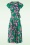 Vintage Chic for Topvintage - Layla floral swing jurk in smaragdgroen