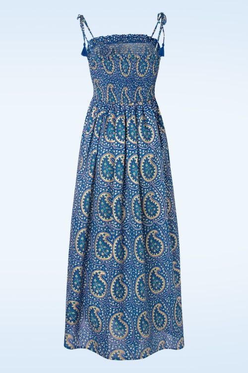 Timeless - Sommer Paisley Maxi Kleid in Blau 2