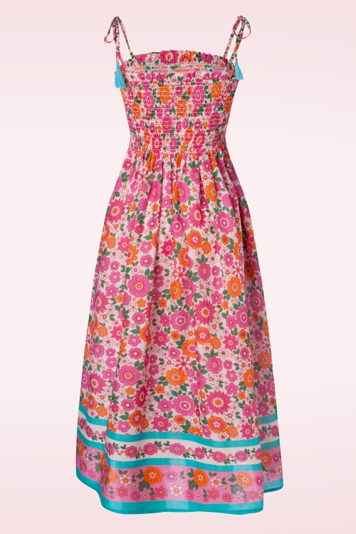 Timeless - June Floral Midi Dress in Pink 2