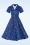 Collectif Clothing - Robe corolle à motif cerises Caterina en bleu marine 2