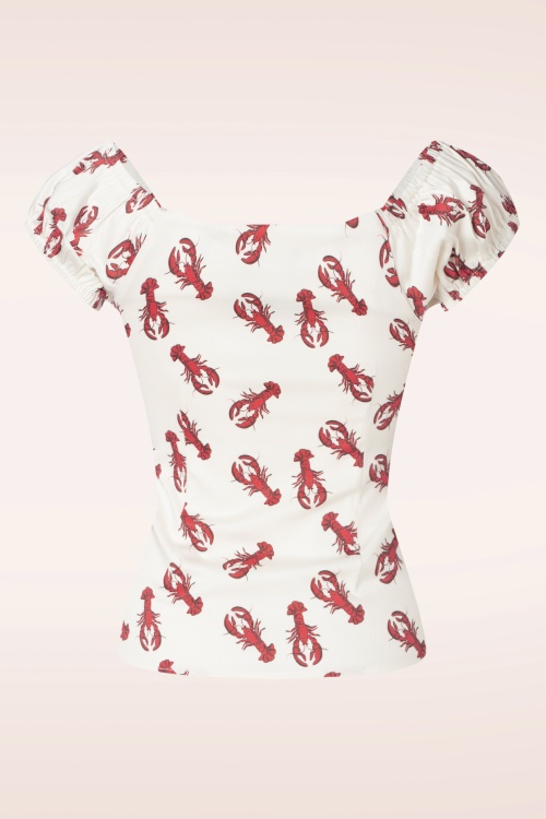 Collectif Clothing - Dolores Rock Lobster Top in White 2