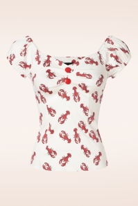 Collectif Clothing - Dolores Rock Lobster top in wit