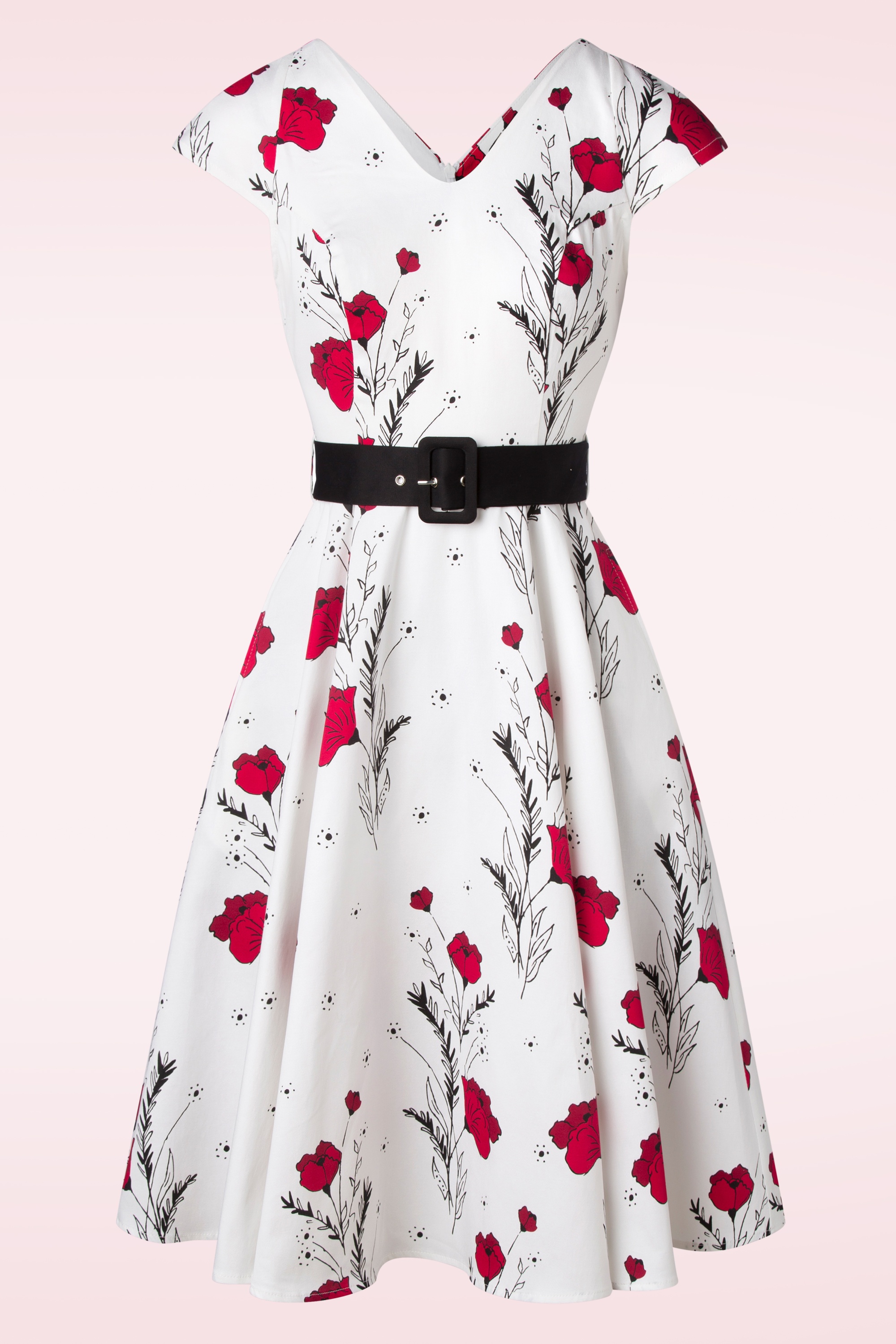 Hearts & Roses - Serina Flowers swingjurk in wit