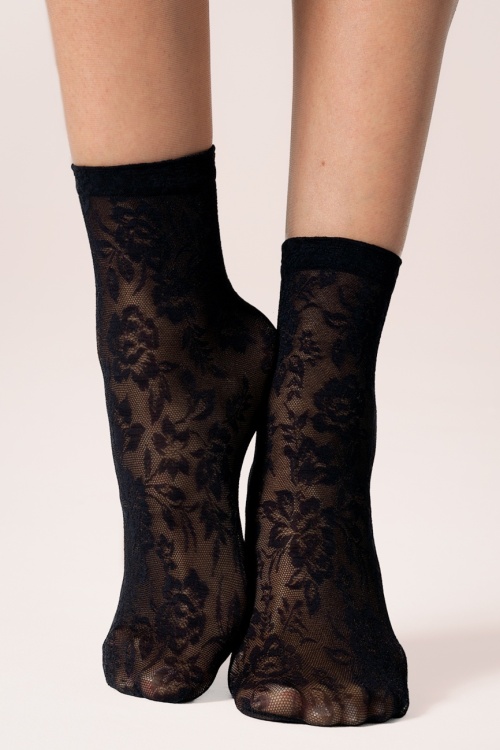 Gipsy - Primrose Sheer Ankle Socks en Noir