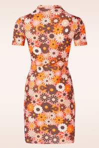 Vintage Chic for Topvintage - Daisy Floral Dress in Orange 3
