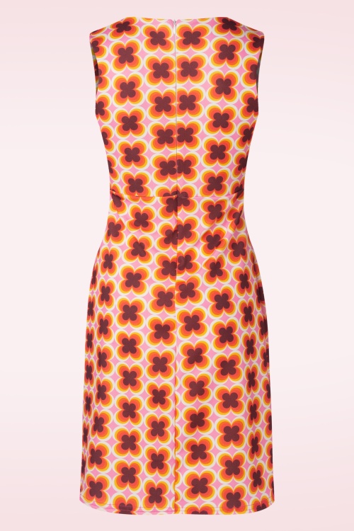 Vintage Chic for Topvintage - Betty Floral Kleid in Orange und Braun. 3