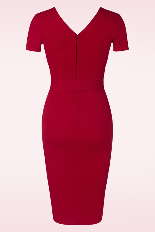 Vintage Chic for Topvintage - Evie Pencil jurk in rood 3