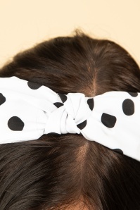 Vixen - Polka dot haarband in wit en zwart  2