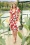 Vintage Chic for Topvintage - Katie penciljurk met bloemenprint in warm rood