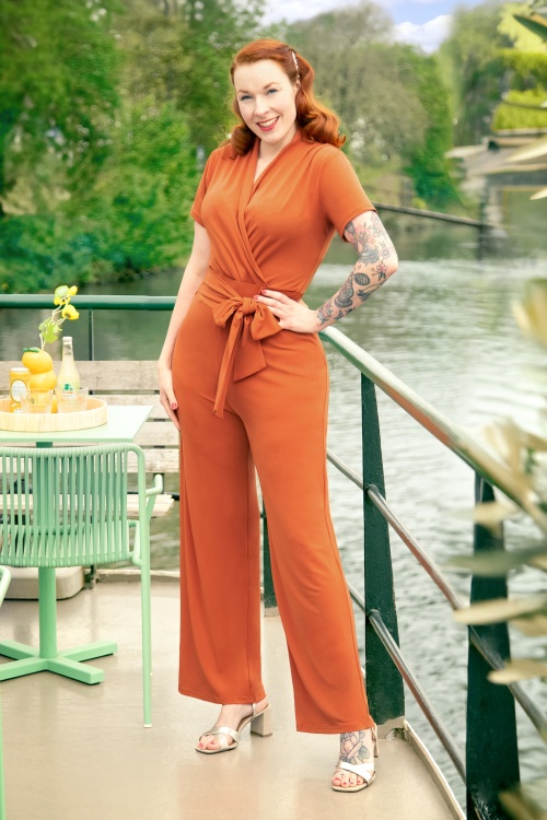 Very Cherry - Emmylou jumpsuit in oranje