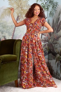 Miss Candyfloss - Morita Violette floral jumpsuit in oranje