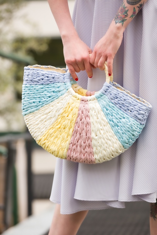 Amici - Orleans Woven Rattan Bag in Pastel