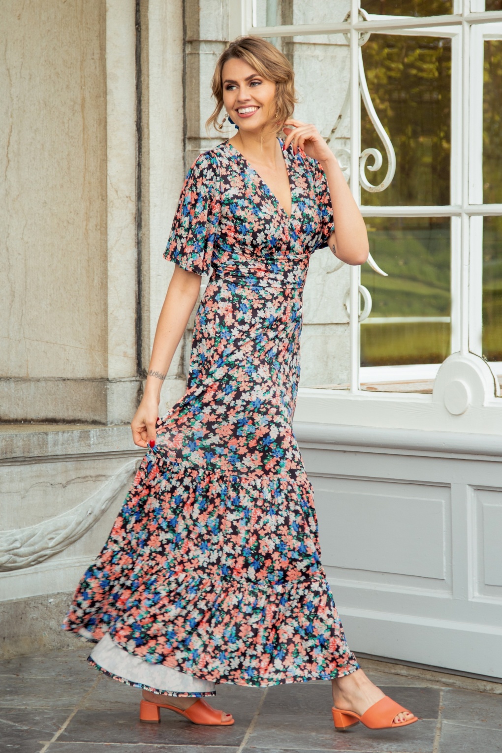 ROBE de FLEURS DE3444 black×ivory /M 260080-Vintage-Chic-49712-
