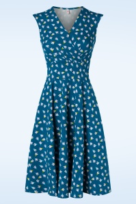 Banned Retro - 60s Cute Collar Jumper Dress in Aubergine