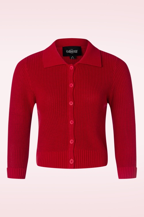 Collectif Clothing - Orchid cardigan in rood