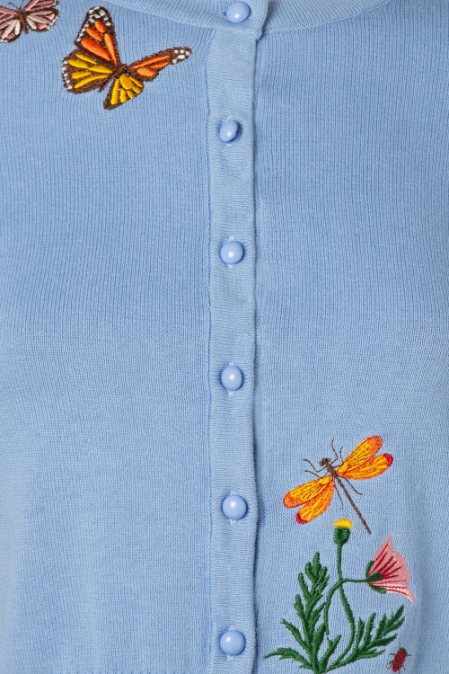 Collectif Clothing - Jessie butterfly field cardigan in licht blauw 3
