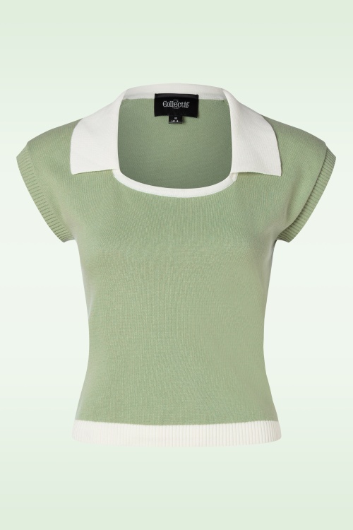 Collectif Clothing - Pull Norma en vert sauge.