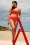 TC Beach - Haut de bikini torsadé en rouge d'été