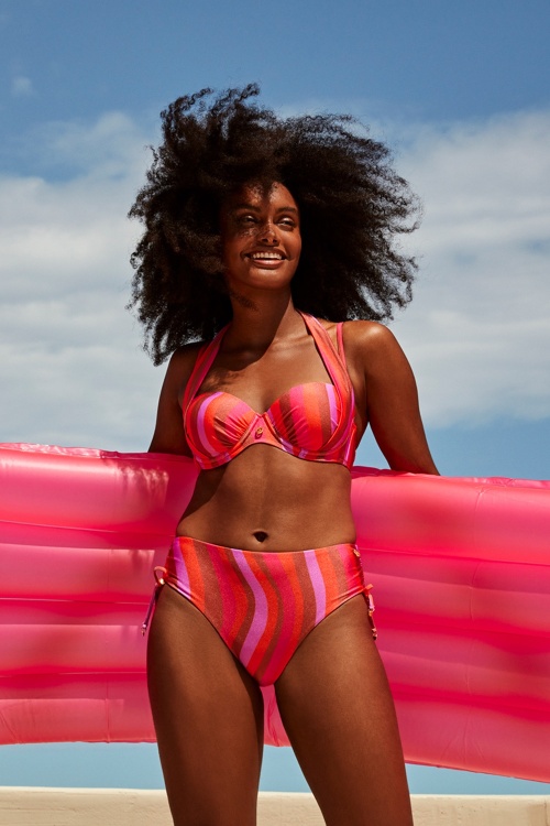 TC Beach - Haut de bikini Multiway Shiny Waves en multicolore