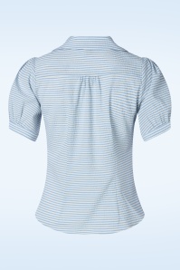 Collectif Clothing - Luana gestreepte blouse in wit en blauw 2