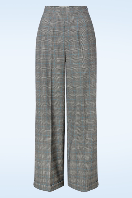Collectif Clothing - Gerilynn Prince of Wales pantalon in grijs