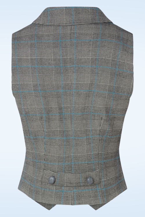 Collectif Clothing - Professor Prince of Wales Waistcoat in Grey 2