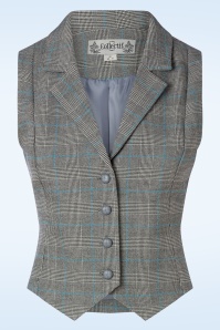 Collectif Clothing - Professor Prince of Wales gilet in grijs