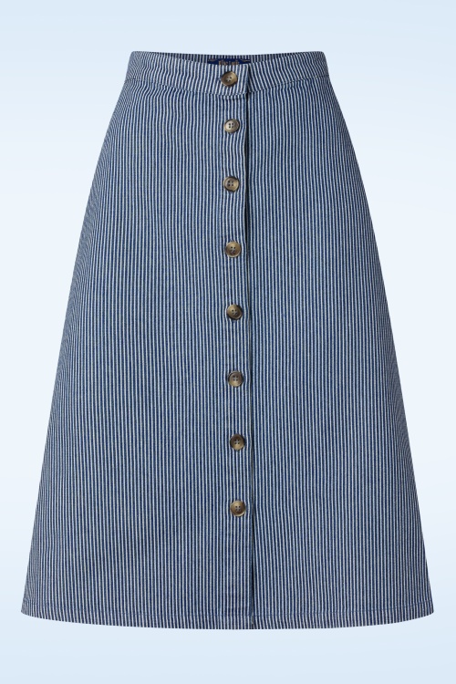 King Louie - Mary Skirt Osei Stripe in Denim Blue
