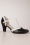 Banned Retro - Galore Brogue Leather T-Strap Pumps in Black and White 3