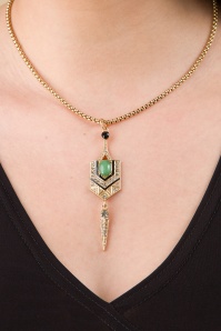 Lovely - Egyptian Style Art Deco Jade Halskette