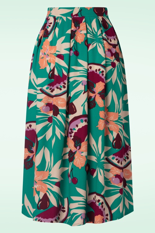 King Louie - Arianna Pleat Skirt in Aqua Green 3