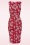 Topvintage Boutique Collection - Exclusief bij Topvintage ~ Adriana mouwloze penciljurk met bloemenprint in rood 3
