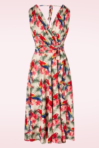 Vintage Chic for Topvintage - Jane Parrot swing jurk in crème