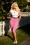 Glamour Bunny - De Sienna pencil jurk in flamingoroze en wit