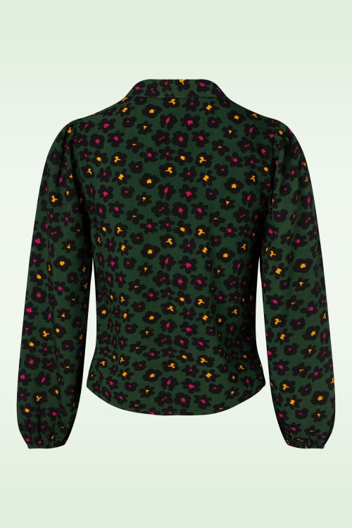 Sugarhill Brighton - Liza Painted Floral blouse in groen 4