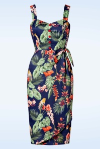 Banned Retro - 40s Sweet Joy Swing Dress in Navy