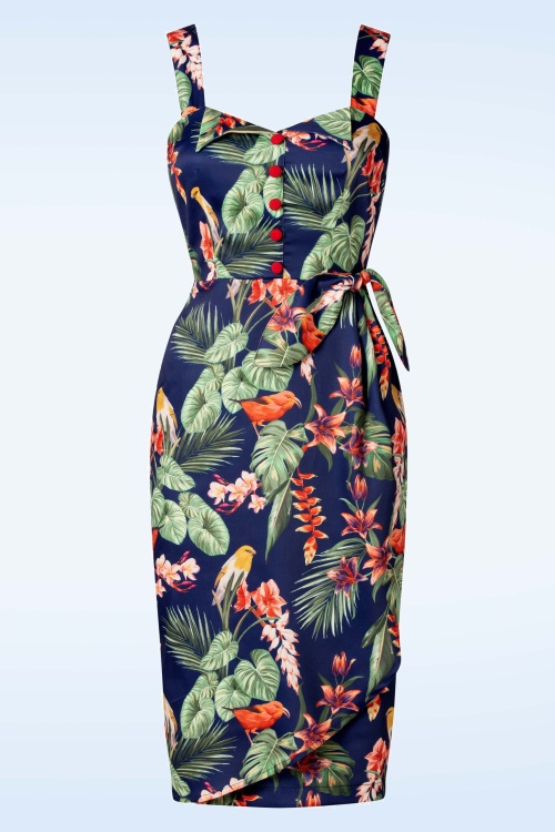 Vixen - Floral Bird Wrap Dress en Multi