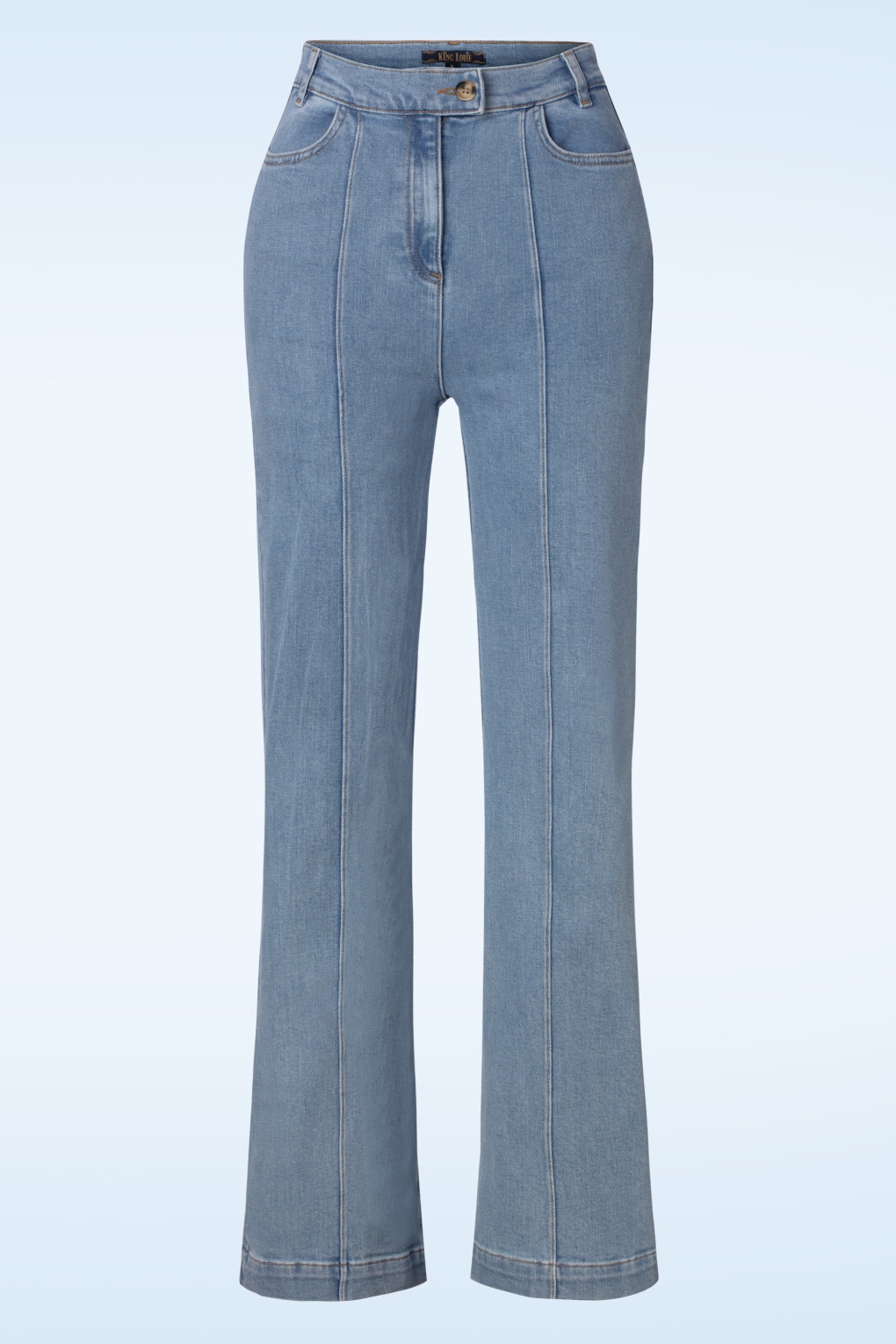 King Louie 70s Ella Pintuck Strata Denim Pants in Heaven